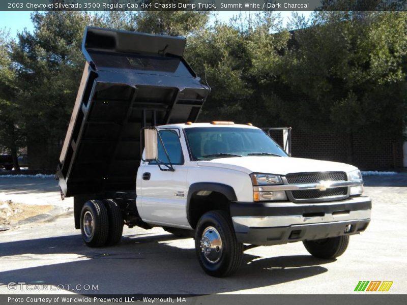 Summit White / Dark Charcoal 2003 Chevrolet Silverado 3500 Regular Cab 4x4 Chassis Dump Truck