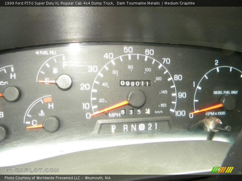 Dark Tourmaline Metallic / Medium Graphite 1999 Ford F550 Super Duty XL Regular Cab 4x4 Dump Truck