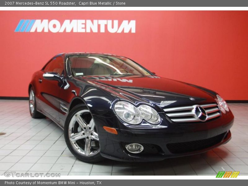 Capri Blue Metallic / Stone 2007 Mercedes-Benz SL 550 Roadster