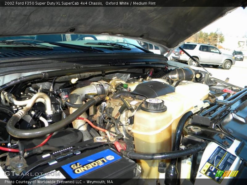 Oxford White / Medium Flint 2002 Ford F350 Super Duty XL SuperCab 4x4 Chassis