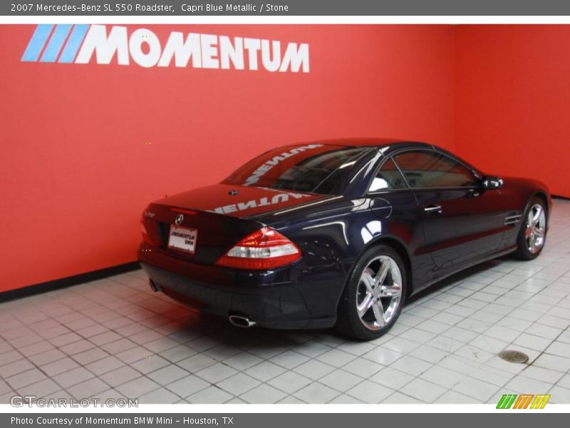 Capri Blue Metallic / Stone 2007 Mercedes-Benz SL 550 Roadster
