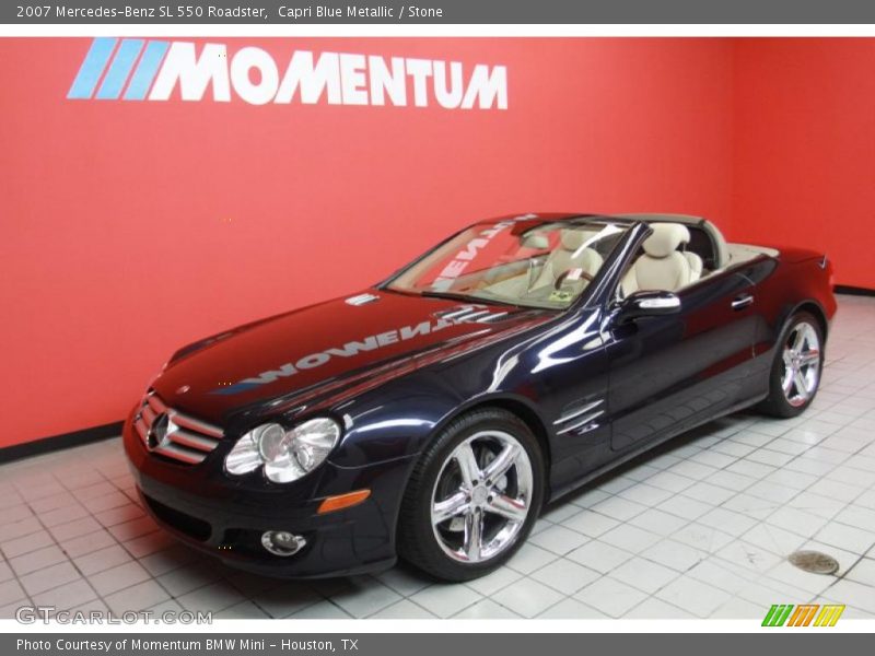 Capri Blue Metallic / Stone 2007 Mercedes-Benz SL 550 Roadster