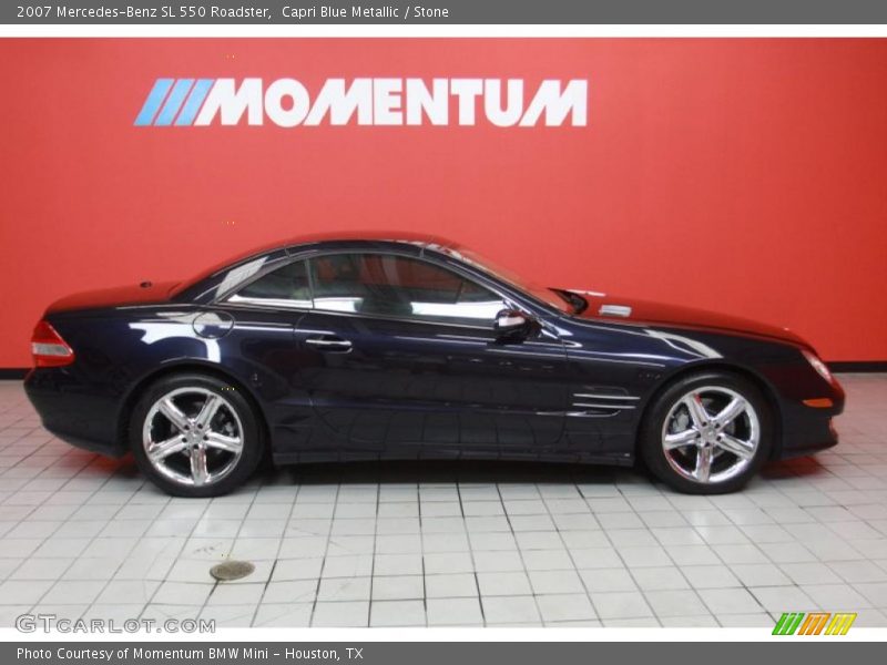 Capri Blue Metallic / Stone 2007 Mercedes-Benz SL 550 Roadster