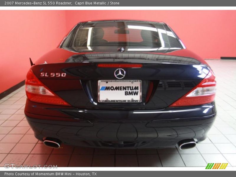 Capri Blue Metallic / Stone 2007 Mercedes-Benz SL 550 Roadster