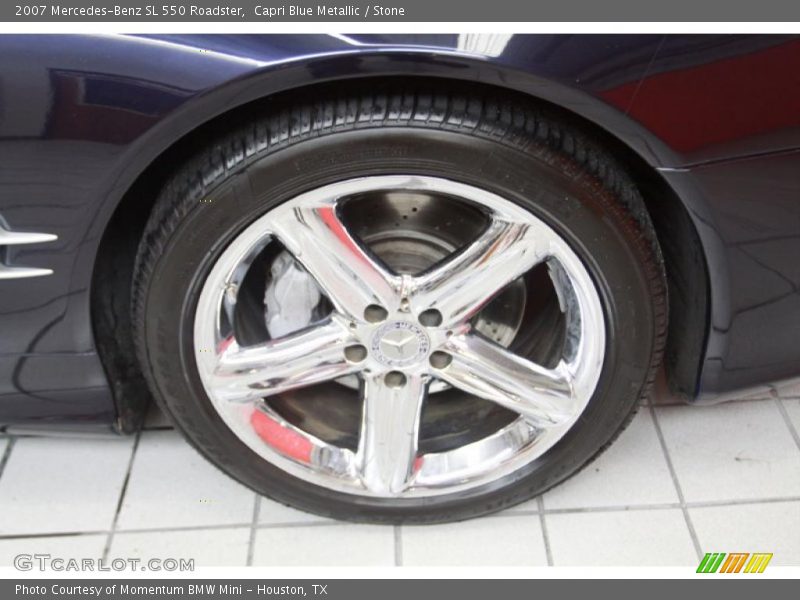 Capri Blue Metallic / Stone 2007 Mercedes-Benz SL 550 Roadster