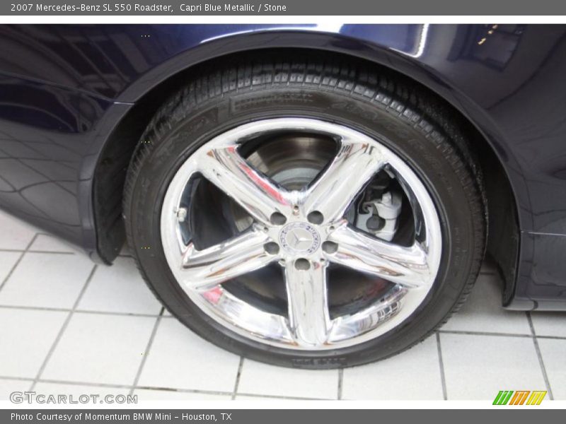 Capri Blue Metallic / Stone 2007 Mercedes-Benz SL 550 Roadster