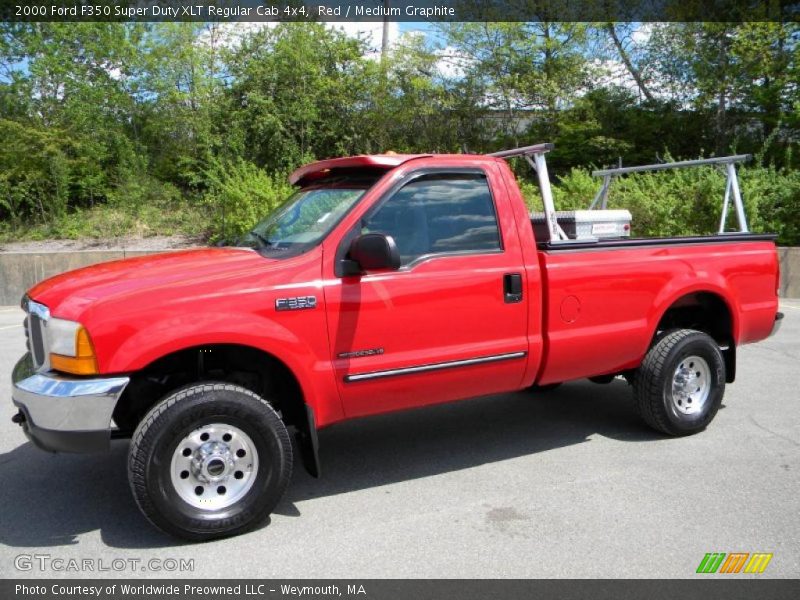 Red / Medium Graphite 2000 Ford F350 Super Duty XLT Regular Cab 4x4