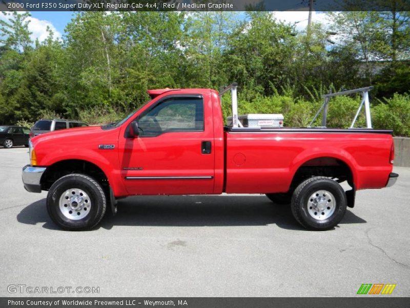 Red / Medium Graphite 2000 Ford F350 Super Duty XLT Regular Cab 4x4