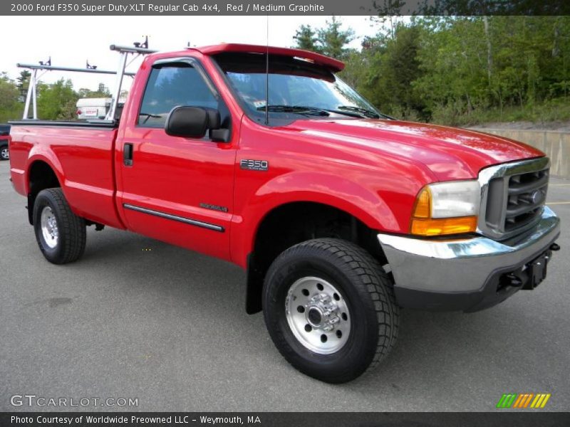 Red / Medium Graphite 2000 Ford F350 Super Duty XLT Regular Cab 4x4