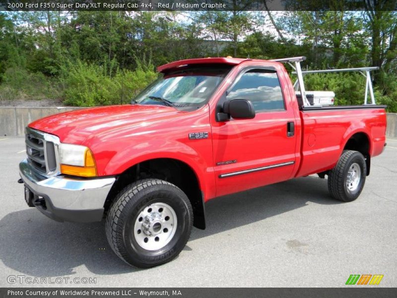 Red / Medium Graphite 2000 Ford F350 Super Duty XLT Regular Cab 4x4