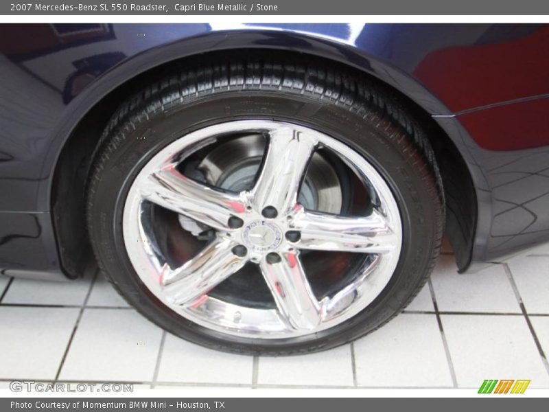 Capri Blue Metallic / Stone 2007 Mercedes-Benz SL 550 Roadster