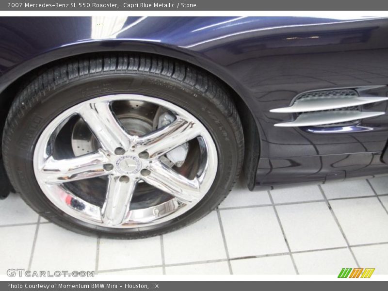 Capri Blue Metallic / Stone 2007 Mercedes-Benz SL 550 Roadster