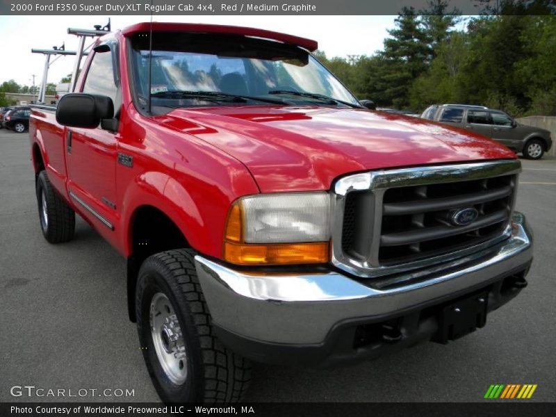 Red / Medium Graphite 2000 Ford F350 Super Duty XLT Regular Cab 4x4