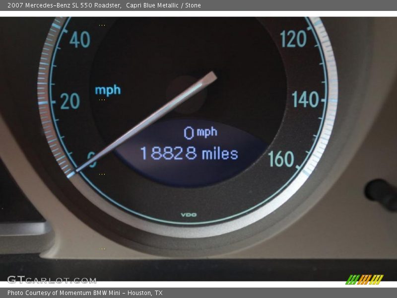 Capri Blue Metallic / Stone 2007 Mercedes-Benz SL 550 Roadster