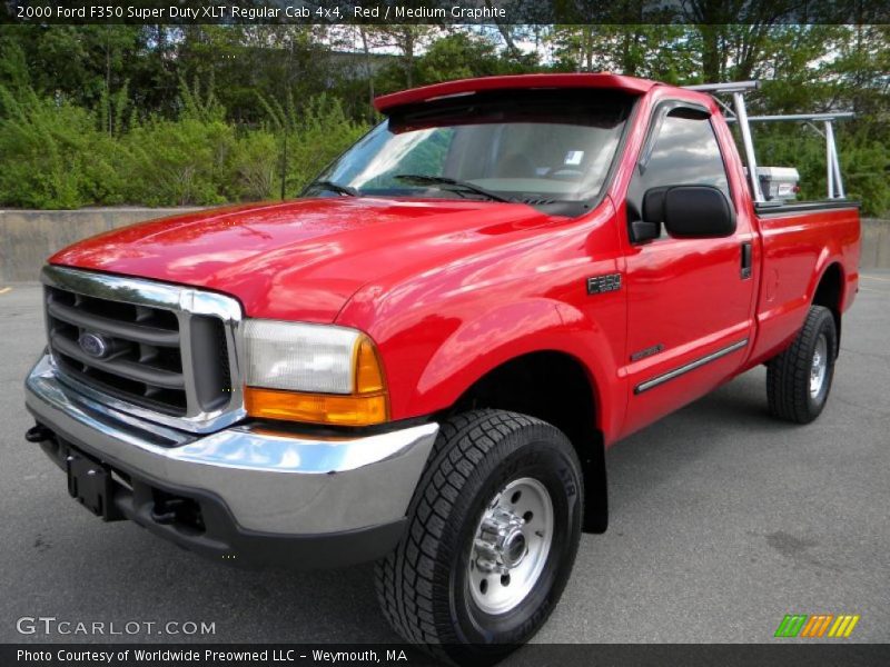 Red / Medium Graphite 2000 Ford F350 Super Duty XLT Regular Cab 4x4
