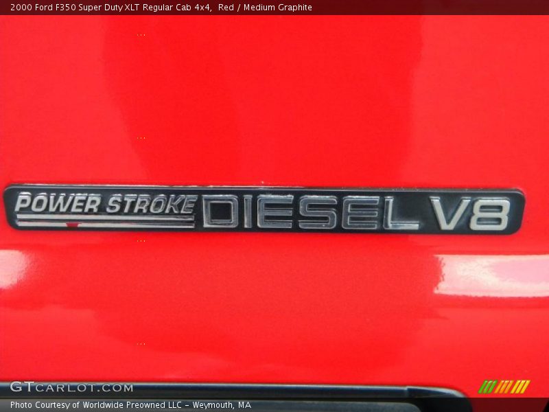 Red / Medium Graphite 2000 Ford F350 Super Duty XLT Regular Cab 4x4