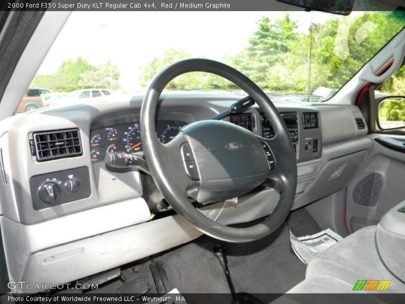 Red / Medium Graphite 2000 Ford F350 Super Duty XLT Regular Cab 4x4