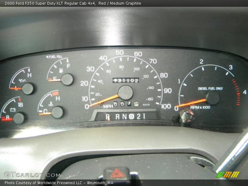 Red / Medium Graphite 2000 Ford F350 Super Duty XLT Regular Cab 4x4