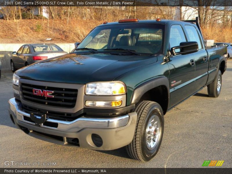 Polo Green Metallic / Dark Pewter 2003 GMC Sierra 2500HD SLT Crew Cab