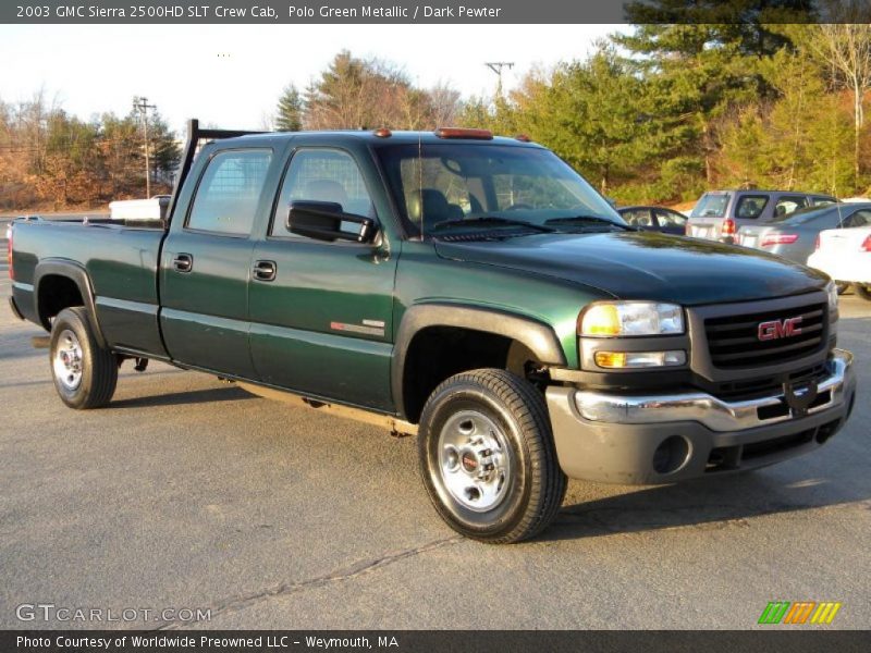 Polo Green Metallic / Dark Pewter 2003 GMC Sierra 2500HD SLT Crew Cab