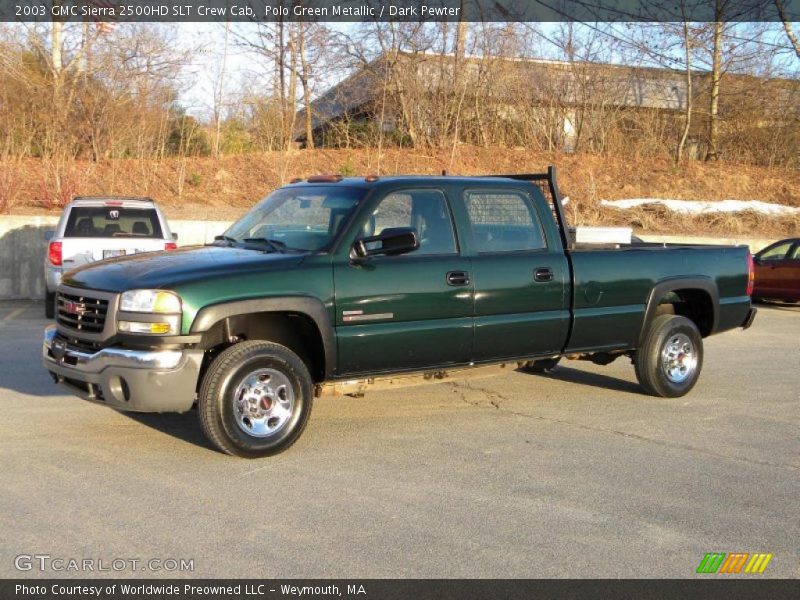 Polo Green Metallic / Dark Pewter 2003 GMC Sierra 2500HD SLT Crew Cab