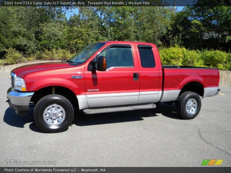 Toreador Red Metallic / Medium Flint 2003 Ford F350 Super Duty XLT SuperCab 4x4