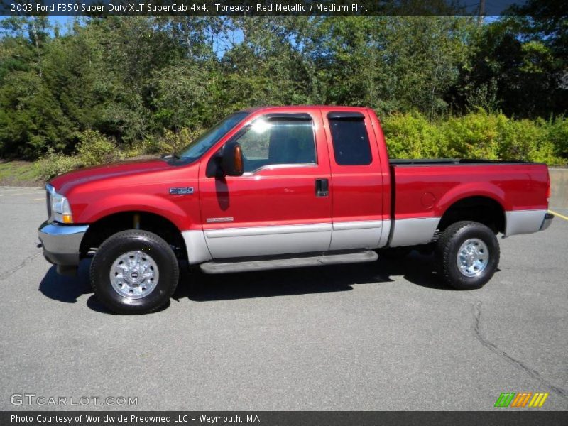Toreador Red Metallic / Medium Flint 2003 Ford F350 Super Duty XLT SuperCab 4x4