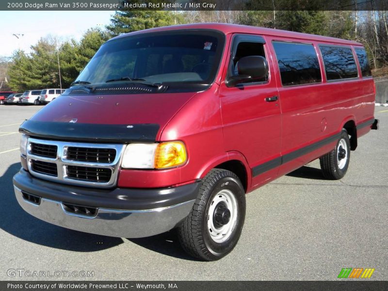 Medium Red Metallic / Mist Gray 2000 Dodge Ram Van 3500 Passenger