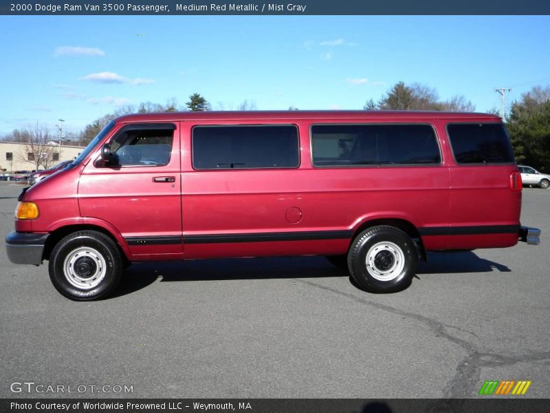 Medium Red Metallic / Mist Gray 2000 Dodge Ram Van 3500 Passenger