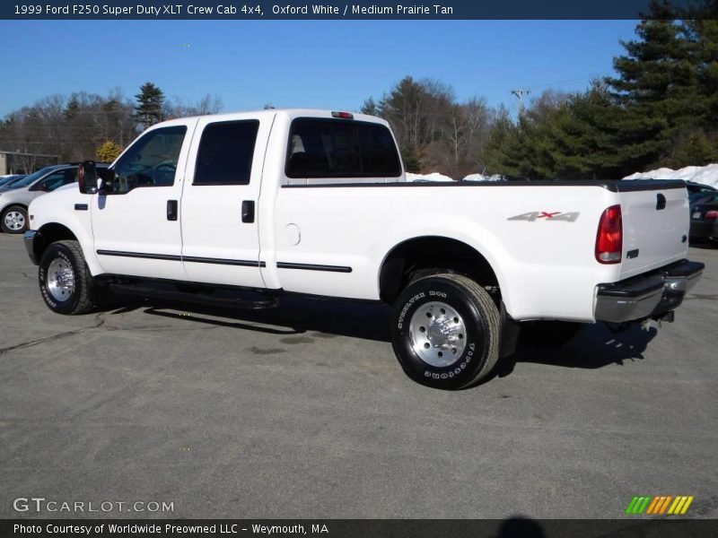 Oxford White / Medium Prairie Tan 1999 Ford F250 Super Duty XLT Crew Cab 4x4