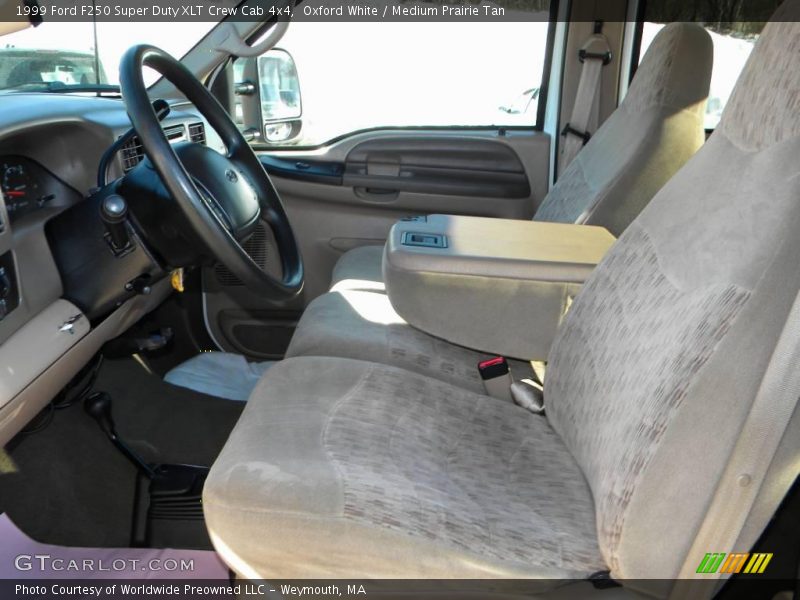 Oxford White / Medium Prairie Tan 1999 Ford F250 Super Duty XLT Crew Cab 4x4