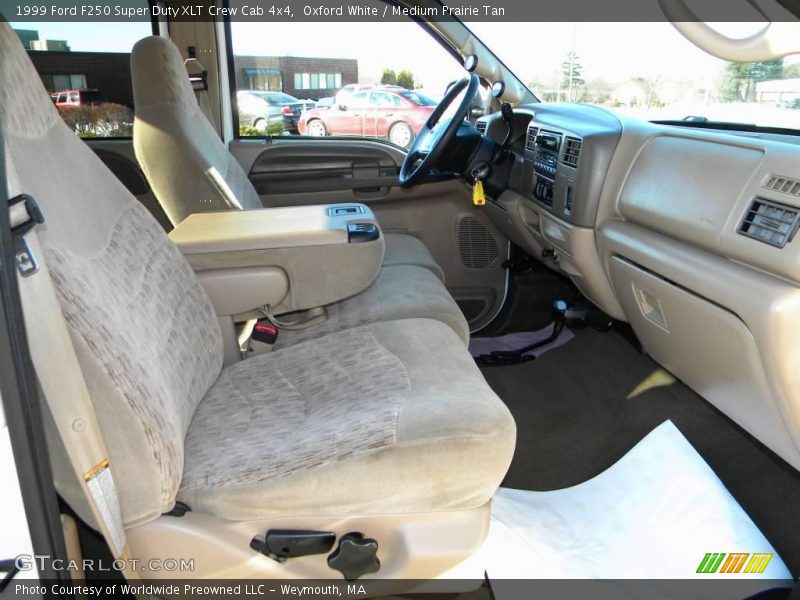 Oxford White / Medium Prairie Tan 1999 Ford F250 Super Duty XLT Crew Cab 4x4