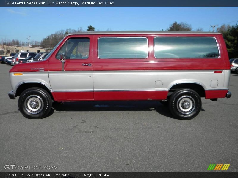Medium Red / Red 1989 Ford E Series Van Club Wagon Cargo
