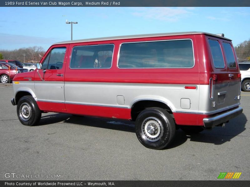 Medium Red / Red 1989 Ford E Series Van Club Wagon Cargo