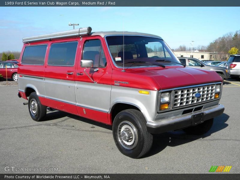 Medium Red / Red 1989 Ford E Series Van Club Wagon Cargo