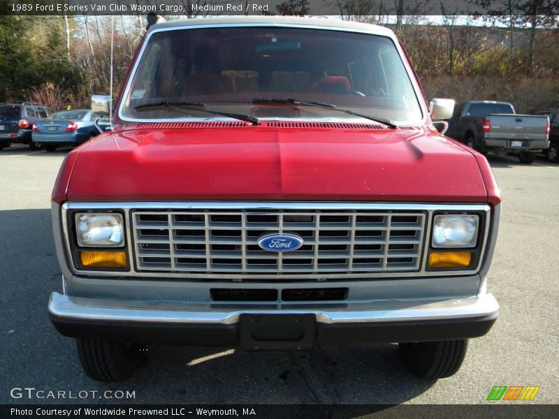 Medium Red / Red 1989 Ford E Series Van Club Wagon Cargo