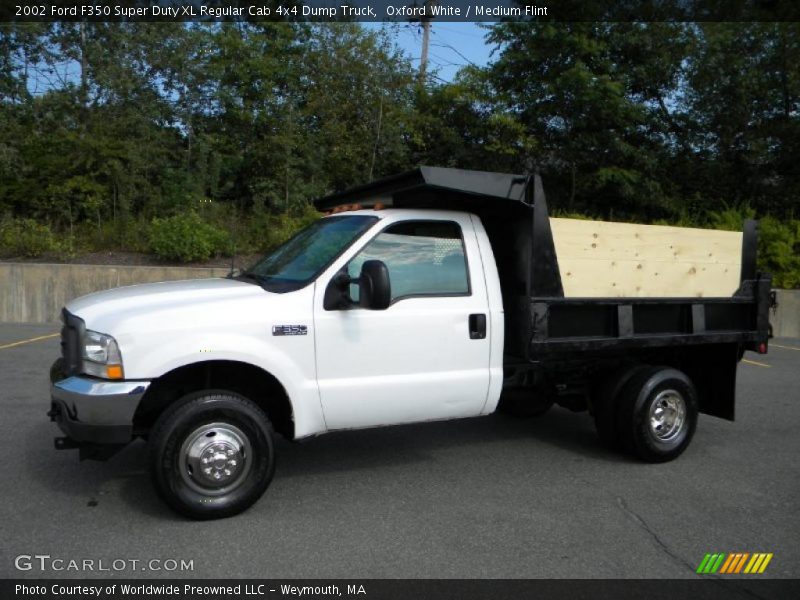 Oxford White / Medium Flint 2002 Ford F350 Super Duty XL Regular Cab 4x4 Dump Truck