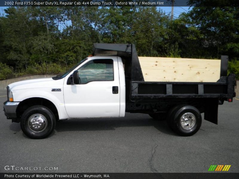 Oxford White / Medium Flint 2002 Ford F350 Super Duty XL Regular Cab 4x4 Dump Truck