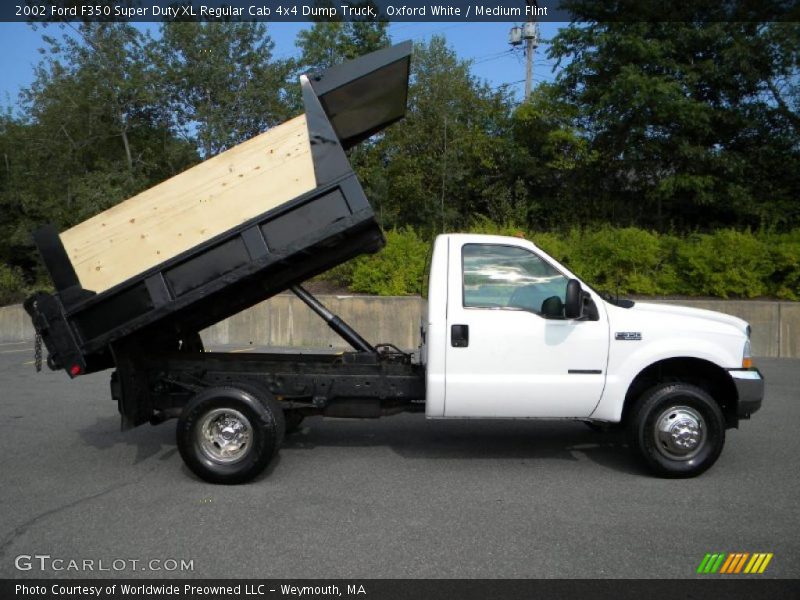 Oxford White / Medium Flint 2002 Ford F350 Super Duty XL Regular Cab 4x4 Dump Truck