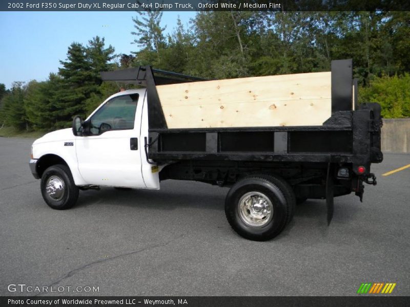 Oxford White / Medium Flint 2002 Ford F350 Super Duty XL Regular Cab 4x4 Dump Truck