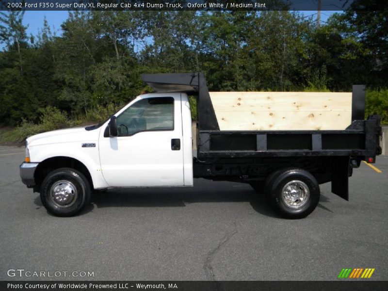 Oxford White / Medium Flint 2002 Ford F350 Super Duty XL Regular Cab 4x4 Dump Truck