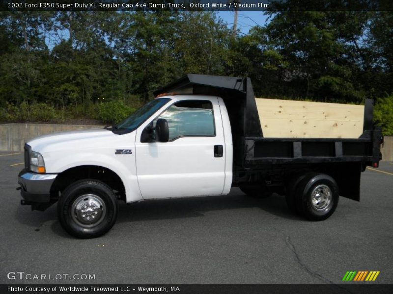 Oxford White / Medium Flint 2002 Ford F350 Super Duty XL Regular Cab 4x4 Dump Truck