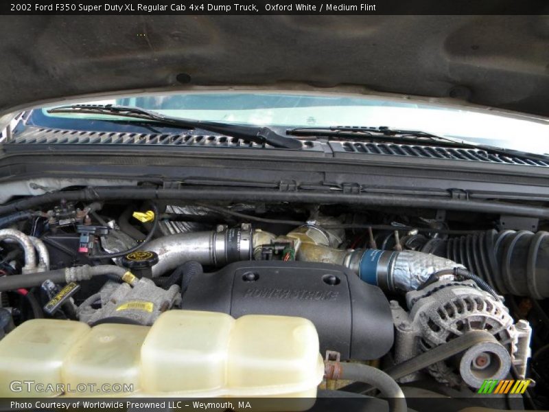 Oxford White / Medium Flint 2002 Ford F350 Super Duty XL Regular Cab 4x4 Dump Truck