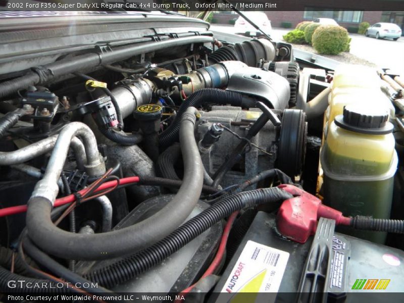 Oxford White / Medium Flint 2002 Ford F350 Super Duty XL Regular Cab 4x4 Dump Truck