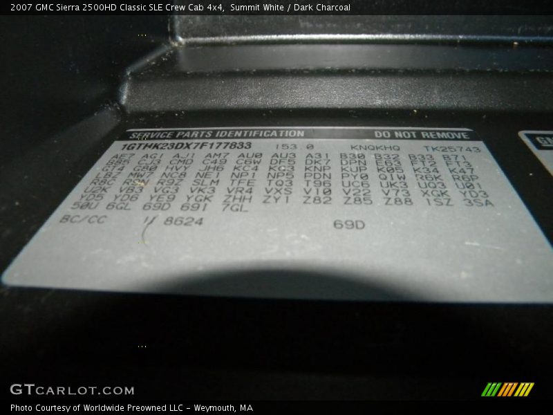 Summit White / Dark Charcoal 2007 GMC Sierra 2500HD Classic SLE Crew Cab 4x4