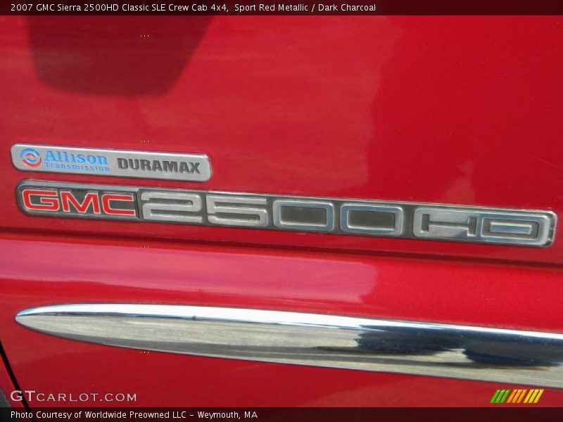 Sport Red Metallic / Dark Charcoal 2007 GMC Sierra 2500HD Classic SLE Crew Cab 4x4
