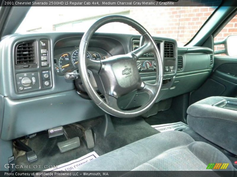 Medium Charcoal Gray Metallic / Graphite 2001 Chevrolet Silverado 2500HD LS Regular Cab 4x4