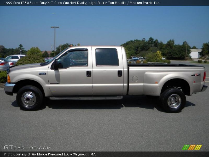 Light Prairie Tan Metallic / Medium Prairie Tan 1999 Ford F350 Super Duty XLT Crew Cab 4x4 Dually