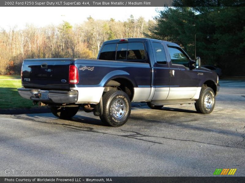 True Blue Metallic / Medium Flint 2002 Ford F250 Super Duty XLT SuperCab 4x4
