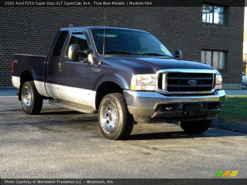 True Blue Metallic / Medium Flint 2002 Ford F250 Super Duty XLT SuperCab 4x4
